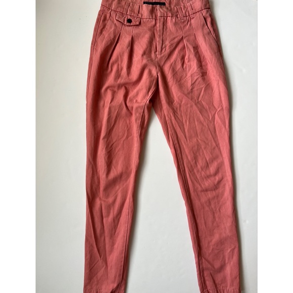 Zara Basic Women Pleated Front Pink Pants Small - Picture 6 of 6